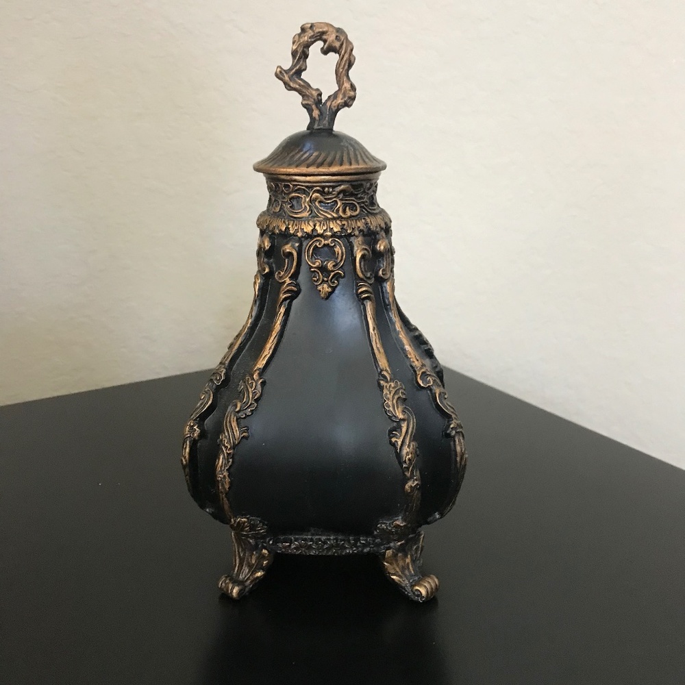 Vintage Black Decanter Bottle Vase - Picture 1 of 7